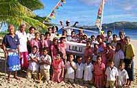 Happy Lau Islanders launching Lulu the FireBug 