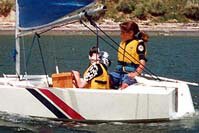 Girls learning sailing