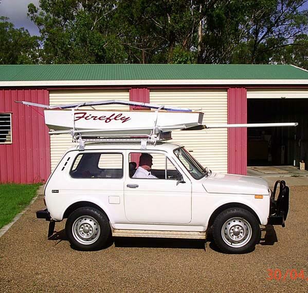 Transport boat on car roof rack